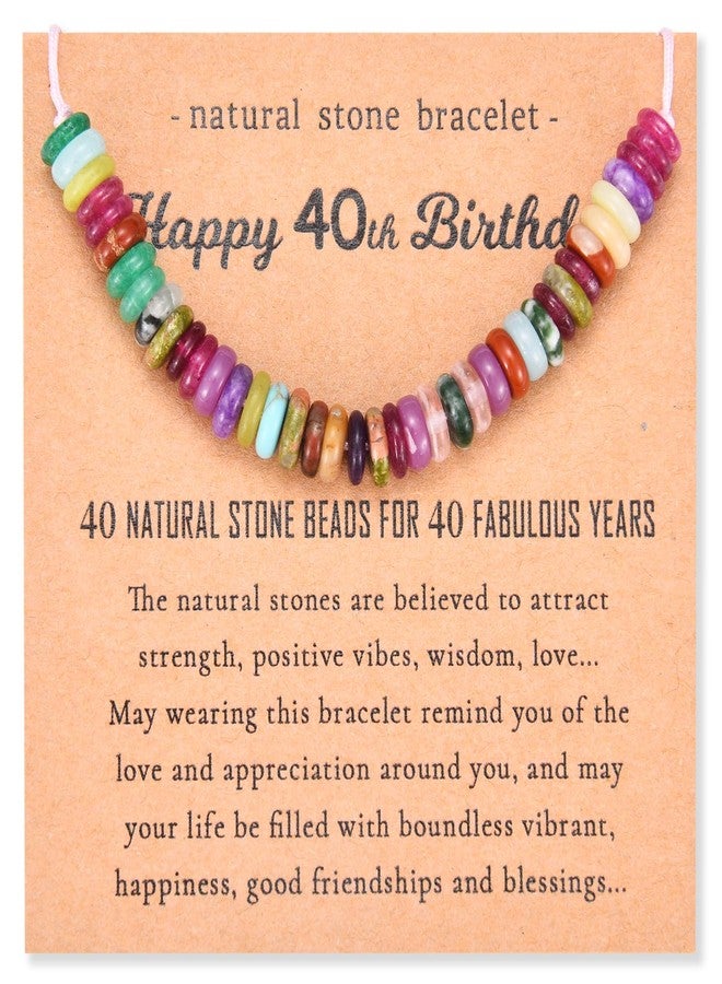 FIEEFX 40th Birthday Gifts Women, 40 Year Old Birthday Gifts for Women, Female 40 Birthday Bracelet Gifts for 40 Year Old Woman with Happy 40th Birthday Card - Image 1